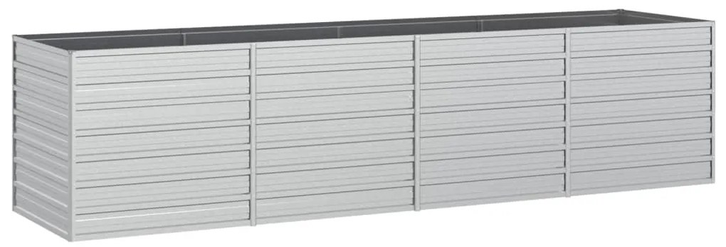 vidaXL Ζαρντινιέρα Υπερυψωμένη Ασημί 320x80x77 εκ. Γαλβανισμ. Χάλυβας