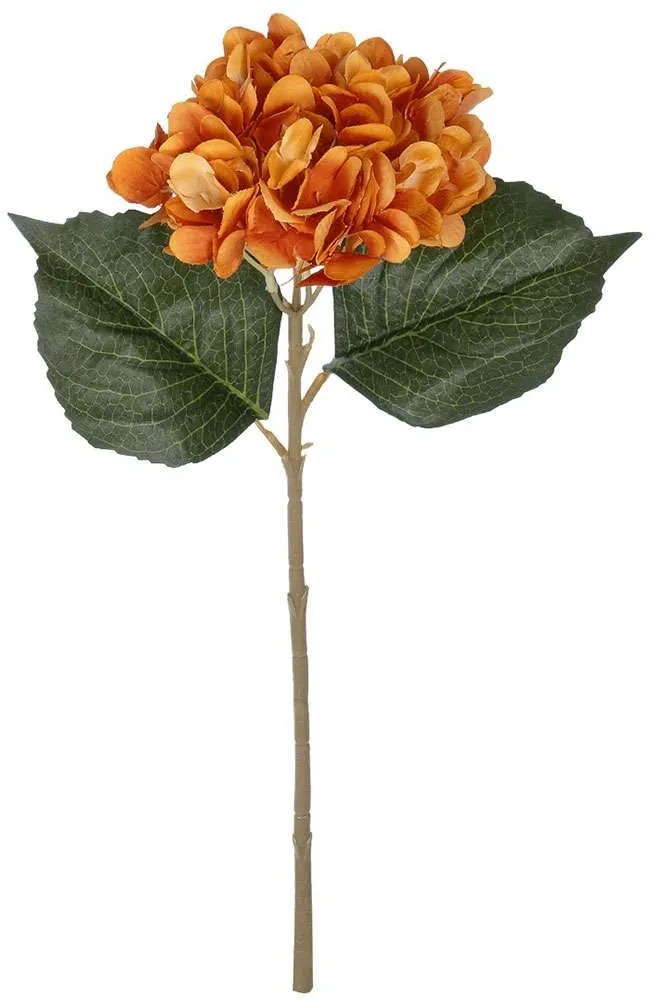 Τεχνητό Λουλούδι Hydrangea 21179 47cm Green-Orange GloboStar Πολυαιθυλένιο,Ύφασμα