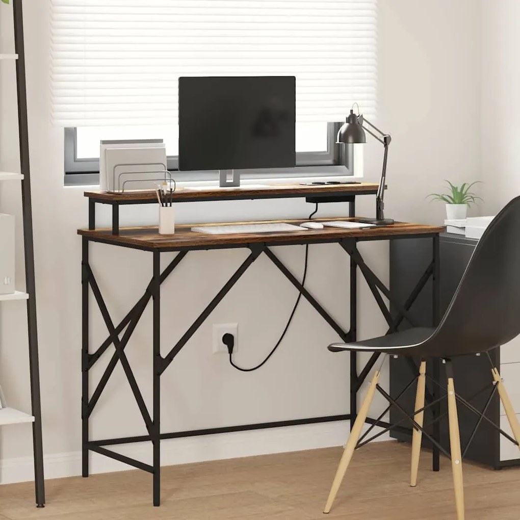 Γραφείο Καπνιστό Δρύς 100 x 50 x 86,5 εκ Επεξεργασμένο ξύλο