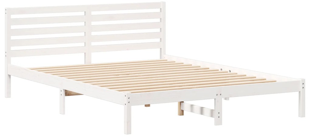 vidaXL Σκελετός Κρεβατιού Λευκό 160 x 210 cm Συμπαγές ξύλο πεύκου
