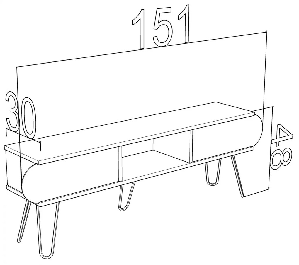 ΕΠΙΠΛΟ ΤΗΛΕΟΡΑΣΗΣ DIANE HM9211.01 SONAMA ΛΕΥΚΟ ΕΚΡΟΥ 151x30x48Y εκ. - HM9211.01