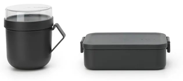 Brabantia 1006306 Σετ Δοχείο Φαγητού Πλαστικό Make&Take 2τμχ Dark Grey