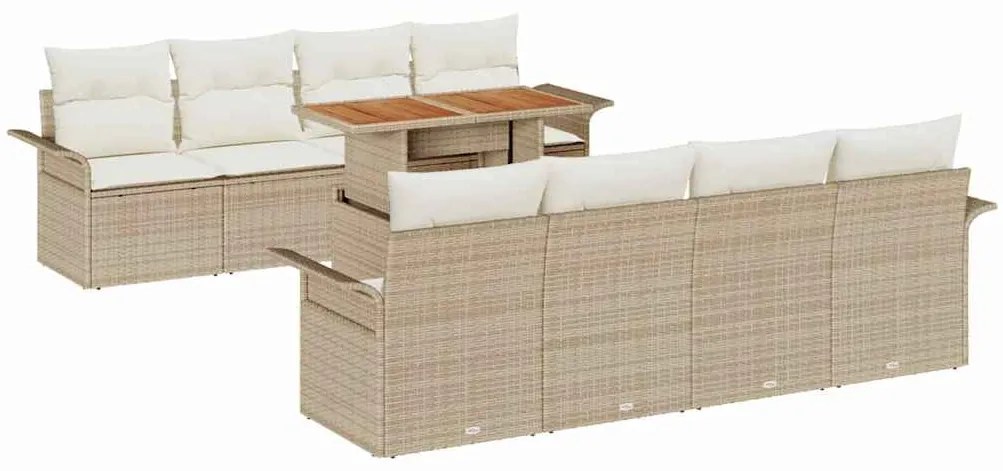 vidaXL Σετ Καναπέ Κήπου με μαξιλάρι 7 pcs μπεζ και κρεμ
