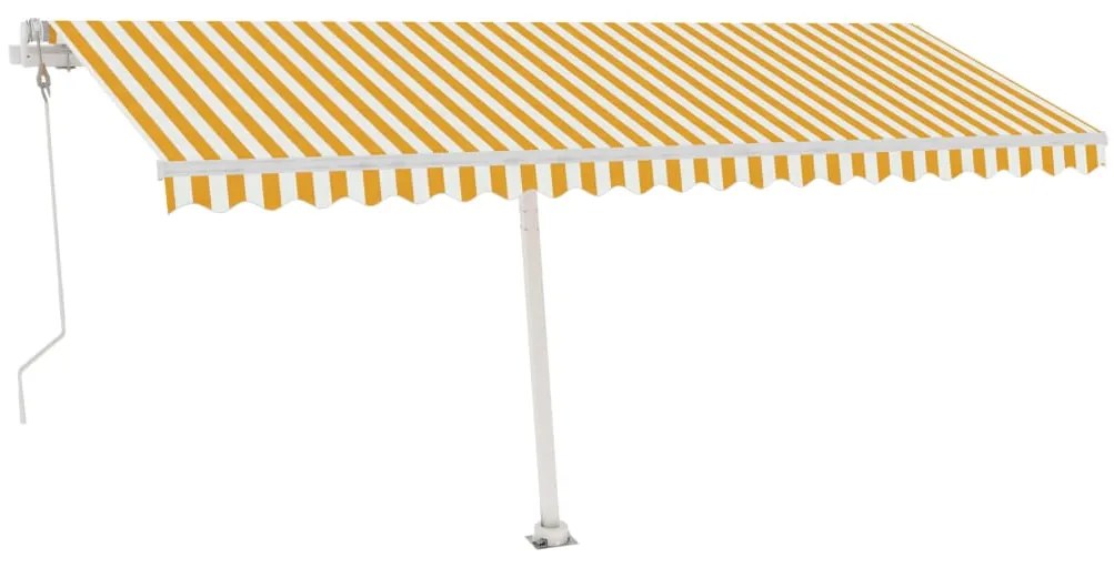vidaXL Τέντα Αυτόματη Ανεξάρτητη Κίτρινο/Λευκό 500 x 350 εκ.