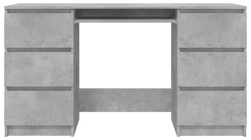 vidaXL Γραφείο Γκρι του Σκυροδέματος 140 x 50 x 77 εκ. από Επεξ. Ξύλο