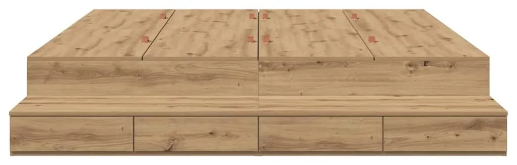 vidaXL Κρεβάτι με αποθηκευτικό χώρο με συρτάρι με πόρτα artisan δρυς
