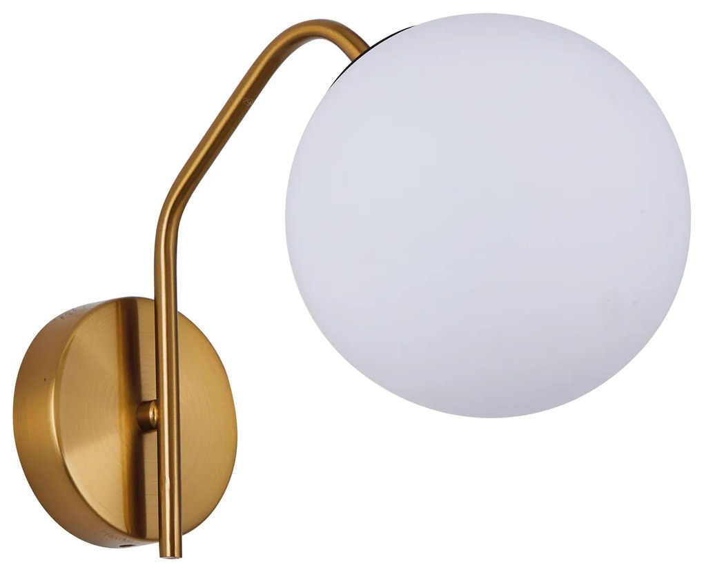Φωτιστικό Τοίχου - Απλίκα SE21-GM-25 FLAKE GOLD MATT WALL LAMP OPAL GLASS Δ1