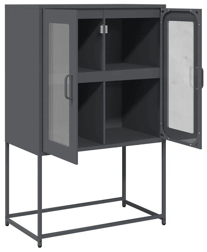 vidaXL Highboard Ανθρακί 68x39x107 cm Χάλυβας