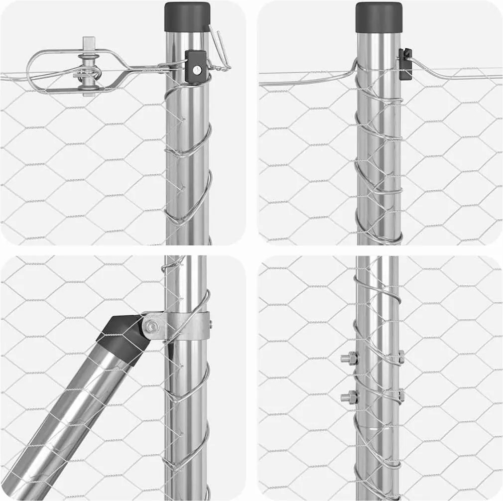 vidaXL Στύλος Περιφράξεων Ασημί