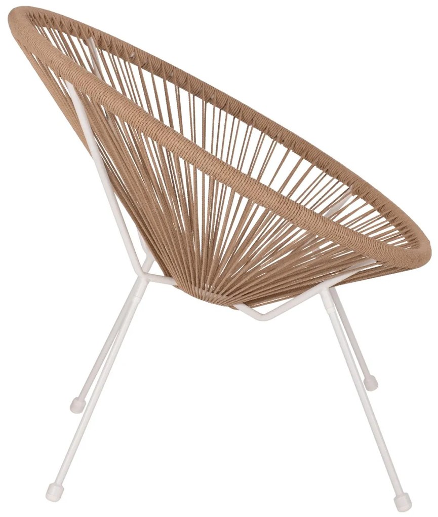 ΠΟΛΥΘΡΟΝΑ ACAPULCO Τ. ΦΩΛΙΑ ΜΕΤΑΛΛΟ ΛΕΥΚΟ ΜΕ TWISTED WICKER  70x73x79 εκ.