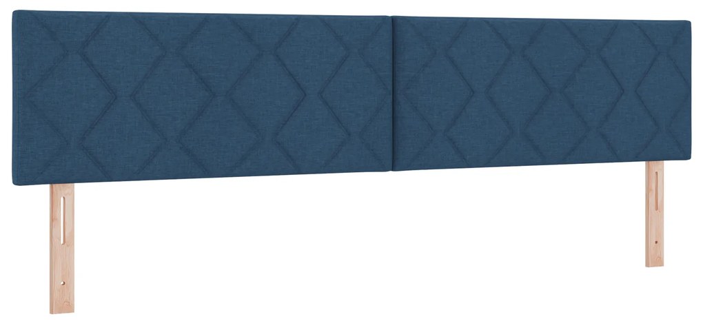 vidaXL Κρεβάτι Box Spring με στρώμα σε μπλε, 200cm x 200cm, ύφασμα