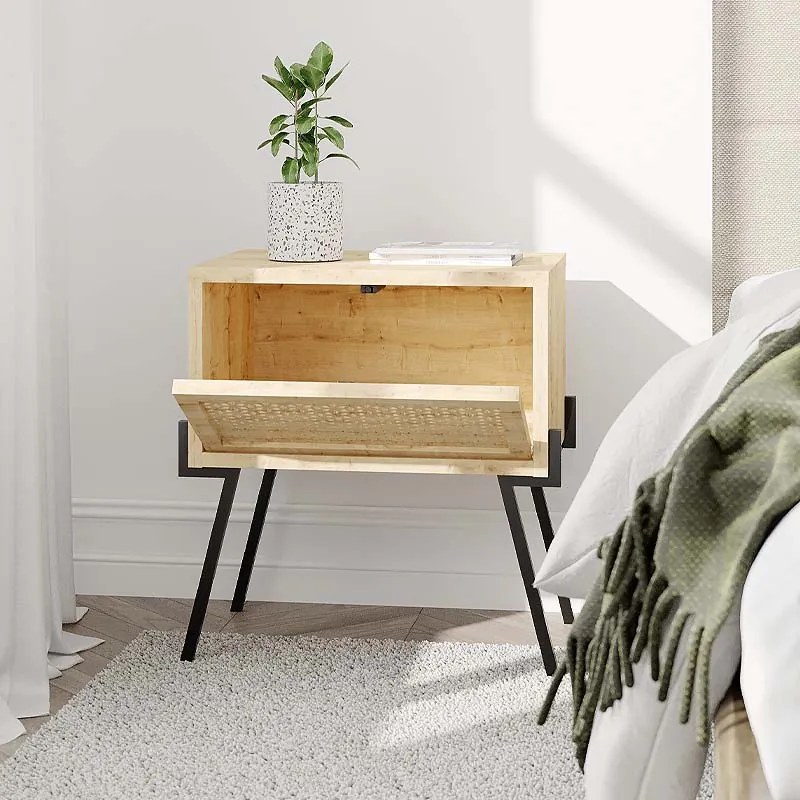 Κομοδίνο Naive Megapap χρώμα sapphire oak 48x34x51εκ.