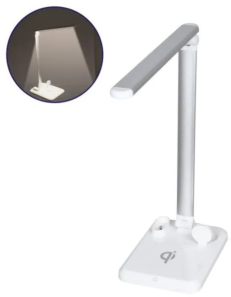 CHATEAU 86101 Μοντέρνο Φωτιστικό Γραφείου Λευκό LED 5 Watt 1000lm DC 5V Αφής & Καλώδιο Τροφοδοσίας USB με Ασύρματη Globostar 86101 Λευκό