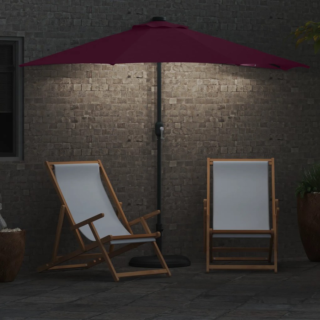 vidaXL Ομπρέλα Κήπου Μπορντό 294 x 150 x 224 εκ. ύφασμα