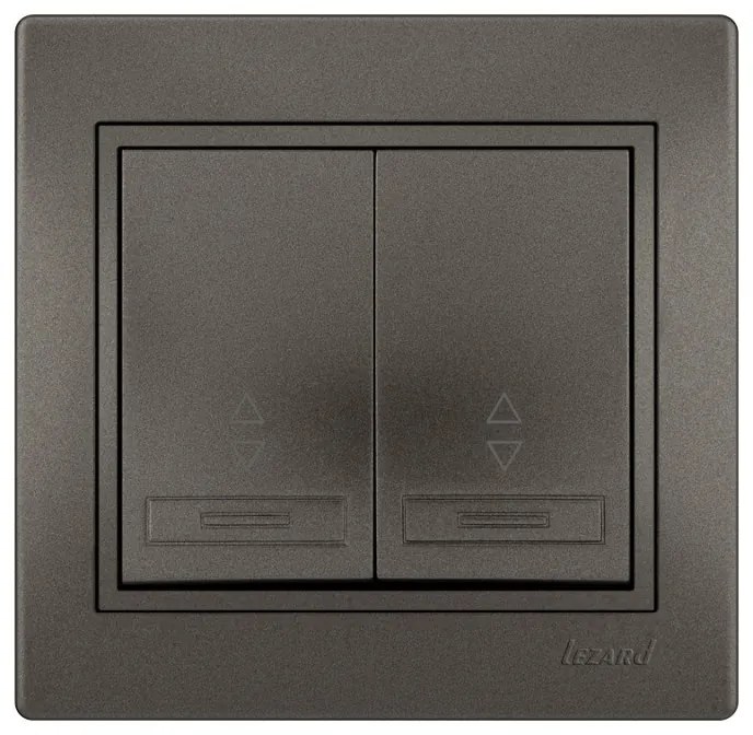 Lezard Διακόπτης Διπλός A/R Ανθρακί Mira (Πλήρης) 701.4141106