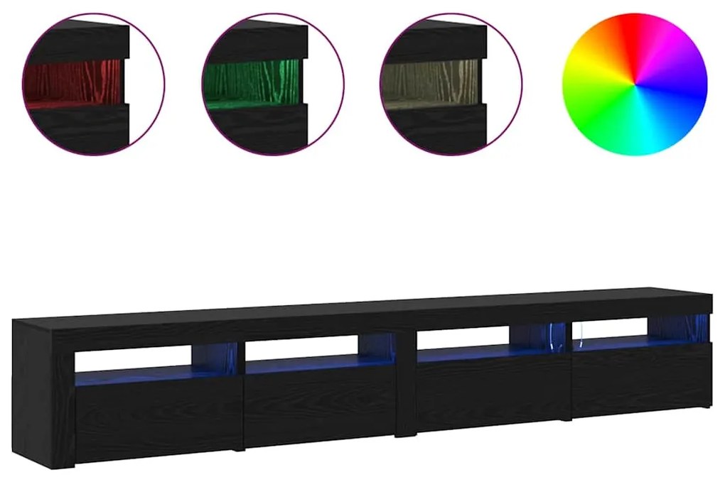 vidaXL Σετ Βάσης Τηλεόρασης 3 pcs Μαύρη δρυς 240 x 35 x 40 εκ.