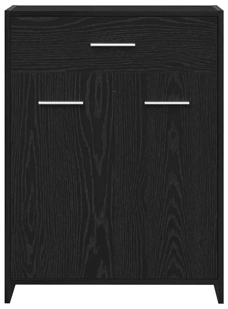 vidaXL Ντουλάπι Μπάνιου Μαύρη Οξυά 60 x 33 x 80 εκ. Επεξεργασμένο ξύλο