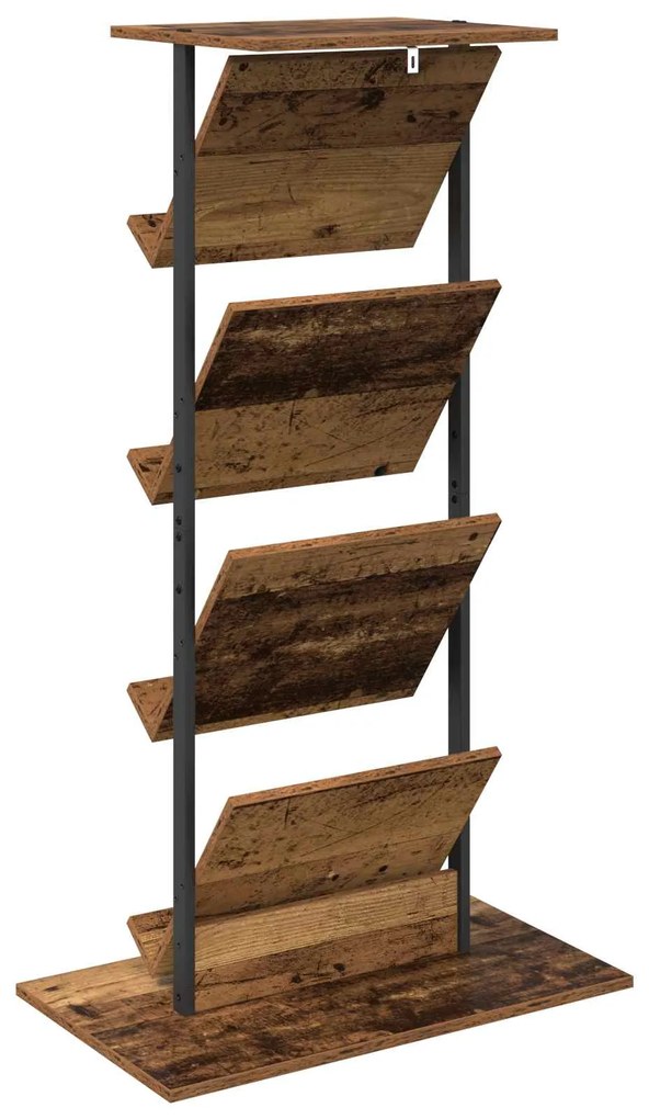 vidaXL Ράφι Περιοδικών με ράφι Παλιό ξύλο 68 x 40 x 123.5 εκ.