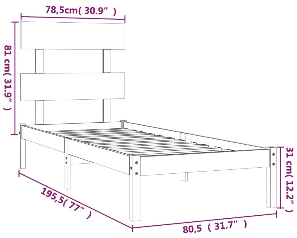 ΠΛΑΙΣΙΟ ΚΡΕΒΑΤΙΟΥ ΜΑΥΡΟ 75X190 ΕΚ. ΜΑΣΙΦ ΞΥΛΟ 2FT6 SMALL SINGLE 3104637