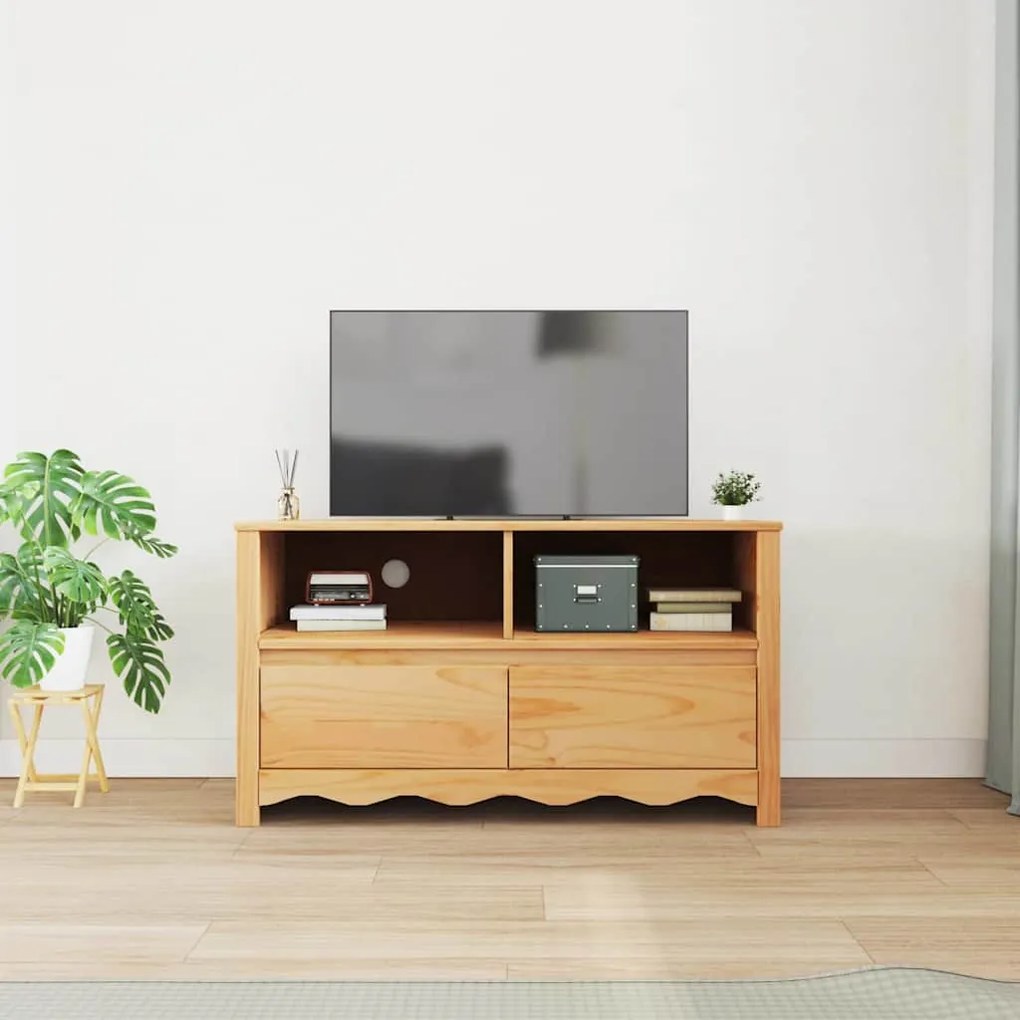 vidaXL Τηλεοπτική Βάση Καφέ 99 x 43 x 55 εκ. Μασίφ ξύλο πεύκου