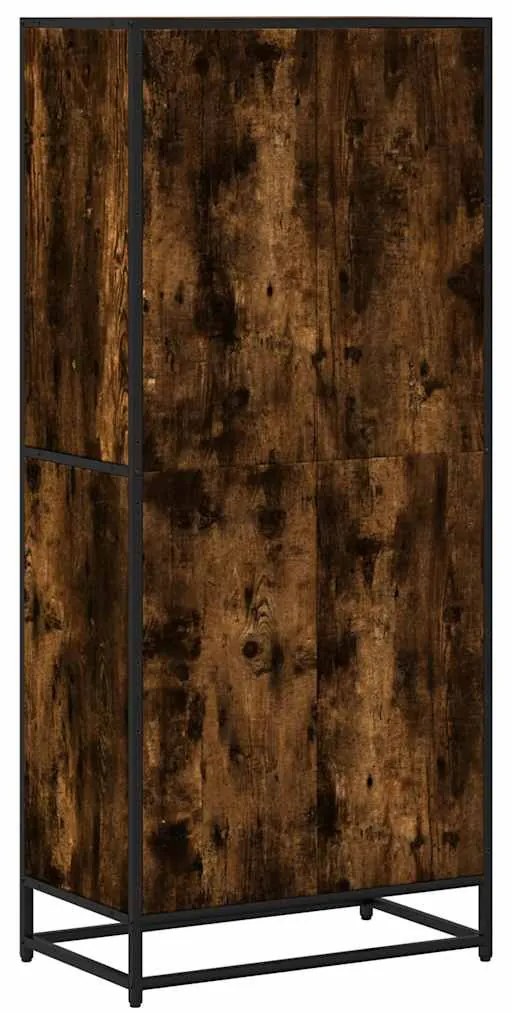 Βιβλιοθήκη καπνιστή βελανιδιά 60x35x139 cm Ξύλινη κατασκευή - Καφέ