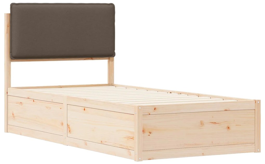 vidaXL Σκελετός Κρεβατιού με Επενδεδυμένο Κεφαλάρι Taupe 100 x 200 cm