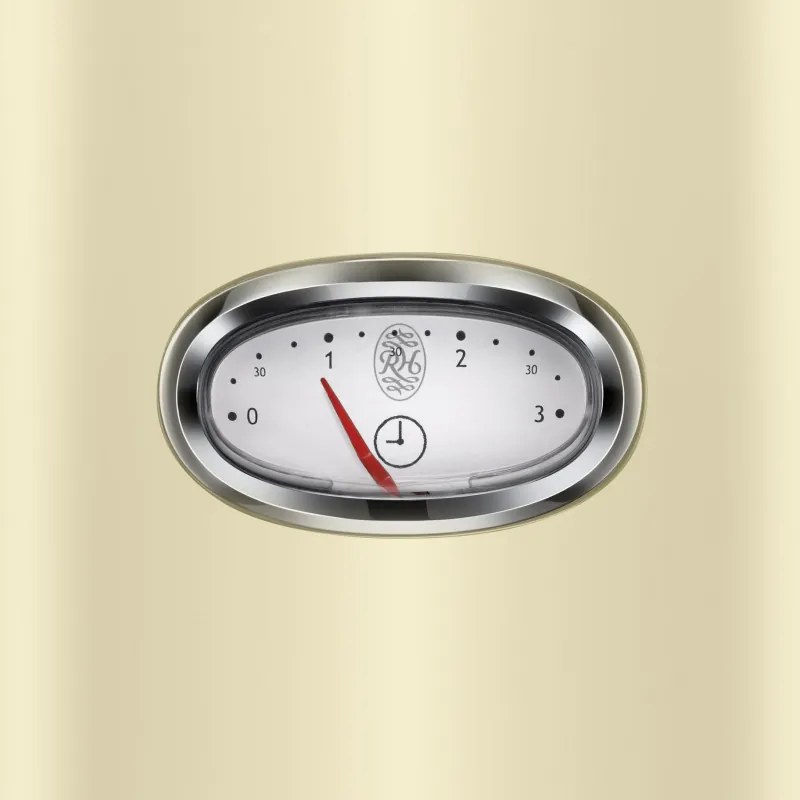 Russell Hobbs Retro Vintage Κρέμα Τοστιέρα 21682-56, 1300W, 2 φέτες, 6 επίπεδα, Κλίμακα ένδειξης ρετρό, Lift & Look, Γρήγορη φρυγανιά, Κρέμα/Inox