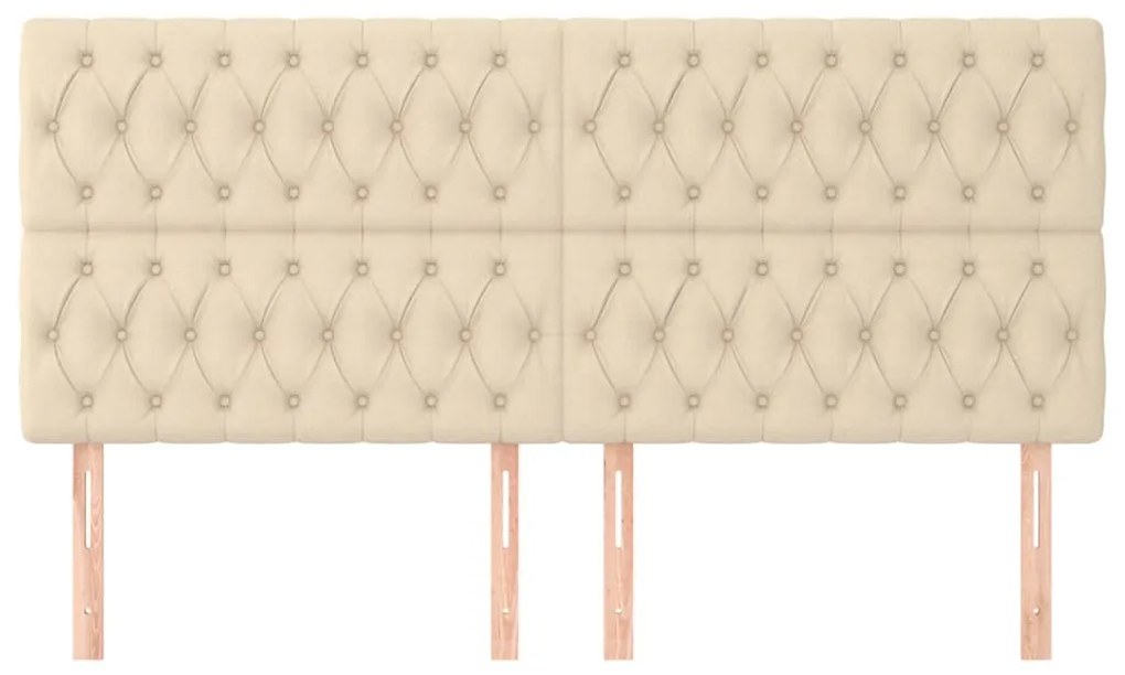 vidaXL Κεφαλάρι Κρεμ Ύφασμα 200x7x118/128 εκ.