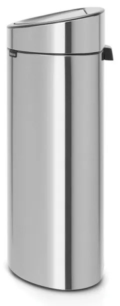 Brabantia Touch Bin New 650532, 40 l, αθόρυβο και ομαλό κλείσιμο, επίπεδη πλάτη, Inox/matt