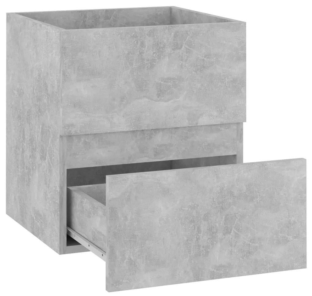vidaXL Ντουλάπι Νιπτήρα Γκρι Σκυροδ. 41x38,5x45 εκ. Επεξεργασμένο Ξύλο