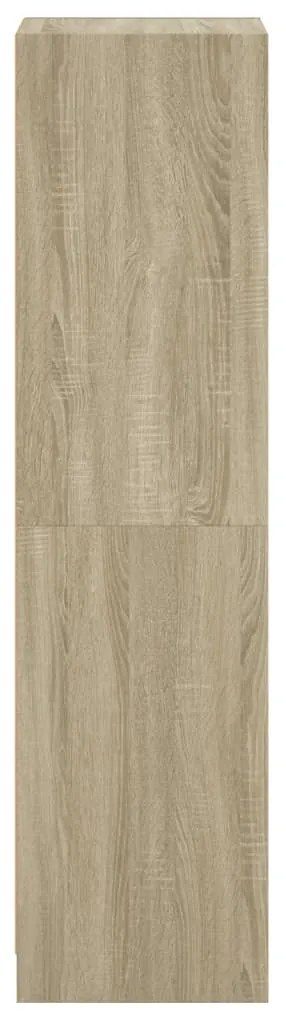 vidaXL Ντουλάπι Sonoma Δρυς 35 x 37 x 142 εκ. με Γυάλινη Πόρτα