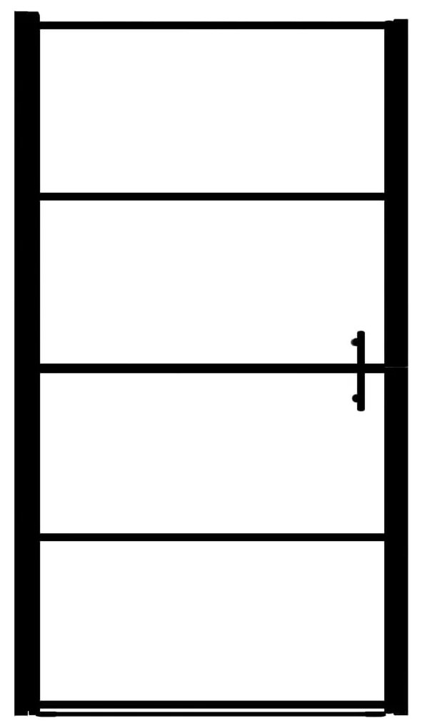 vidaXL Πόρτα Ντουζιέρας Μαύρη 100 x 178 εκ. Αμμοβολισμένο Ψημένο Γυαλί