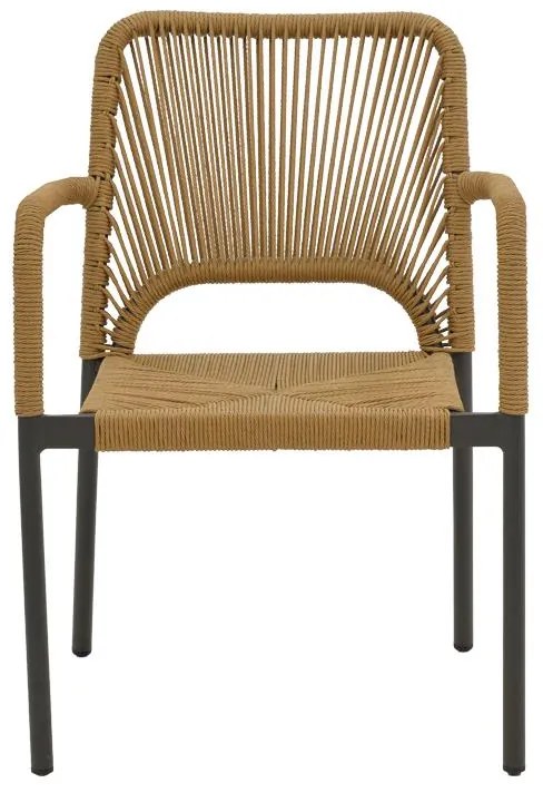 Καρέκλα - Πολυθρόνα αλουμινίου Norture στοιβαζόμενη ανθρακί σκελετός-φυσικό rattan 57x61x85 εκ. 57x61x85 εκ.