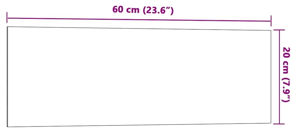 vidaXL Πίνακας Επιτοίχιος Μαγνητικός Λευκός 60x20 εκ. από Ψημένο Γυαλί