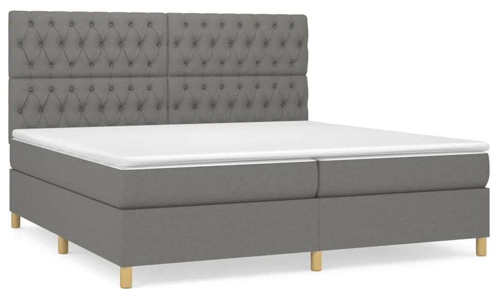 ΚΡΕΒΑΤΙ BOXSPRING ΜΕ ΣΤΡΩΜΑ ΣΚΟΥΡΟ ΓΚΡΙ 200X200 ΕΚ. ΥΦΑΣΜΑΤΙΝΟ 3142602