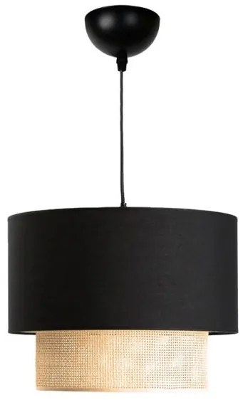 Φωτιστικό οροφής Fersa μαύρο-φυσικό Φ30x70εκ 202-000119 Pakoworld-202-000119-Μαύρο 202-000119