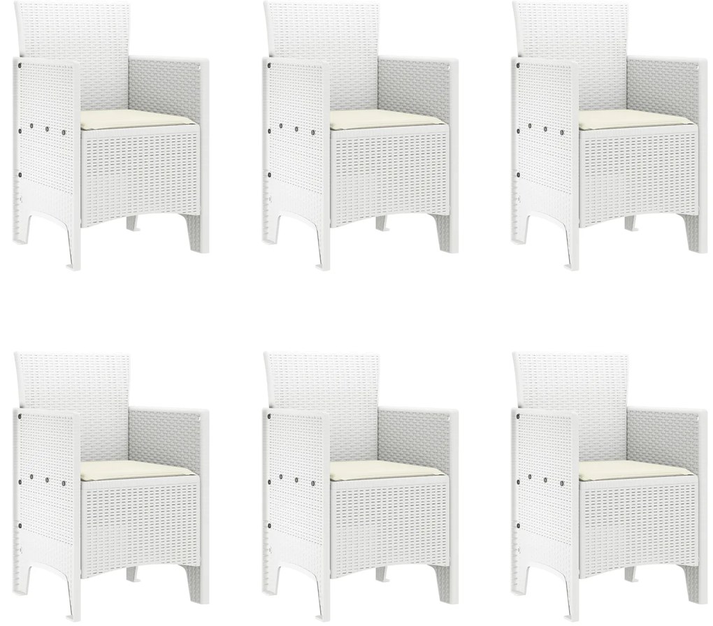 vidaXL Σετ Τραπεζαρίας Κήπου 7 pcs Λευκό 200 x 100 x 73 εκ.
