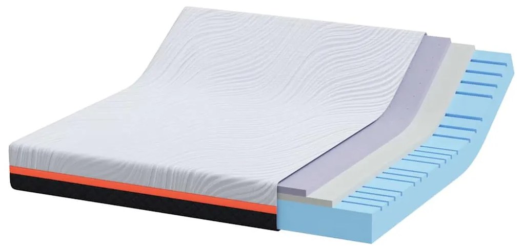 vidaXL Στρώμα Λευκό και Γκρι 180 x 200 cm Pěna