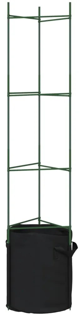 vidaXL Κλουβιά για Ντομάτες με Θήκη Φυτών 8 Τεμ. 154 εκ. Ατσάλι και PP