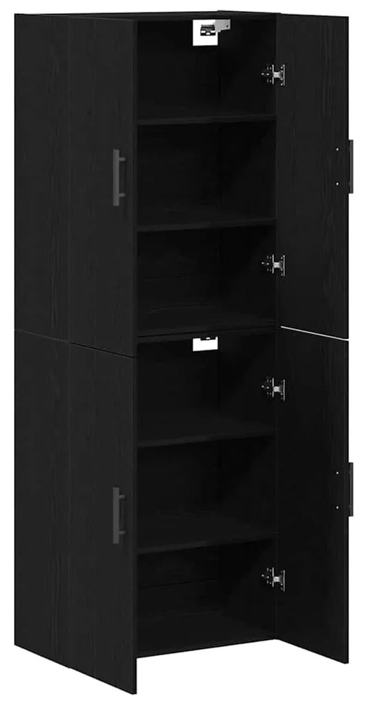 vidaXL Επιτοίχιο ντουλάπι 2 pcs Μαύρη δρυς 69.5 x 34 x 90 εκ.