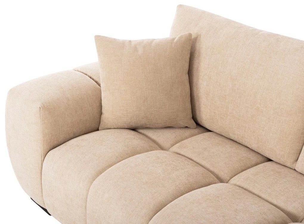 Γωνιακός Καναπές COVEN Δεξιά γωνία σε Εκρού ύφασμα 298x208x85Υεκ. 298x208x85 εκ.