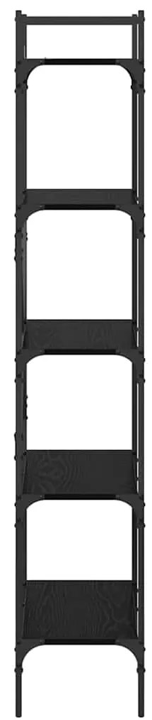 vidaXL Βιβλιοθήκη Μαύρη Οξυά 56 x 32 x 174 cm Επεξεργασμένο ξύλο