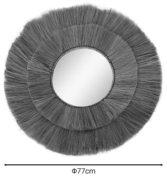 Καθρέπτης Krava Inart φυσικό ψάθα Φ77x3εκ Model: 309-000007