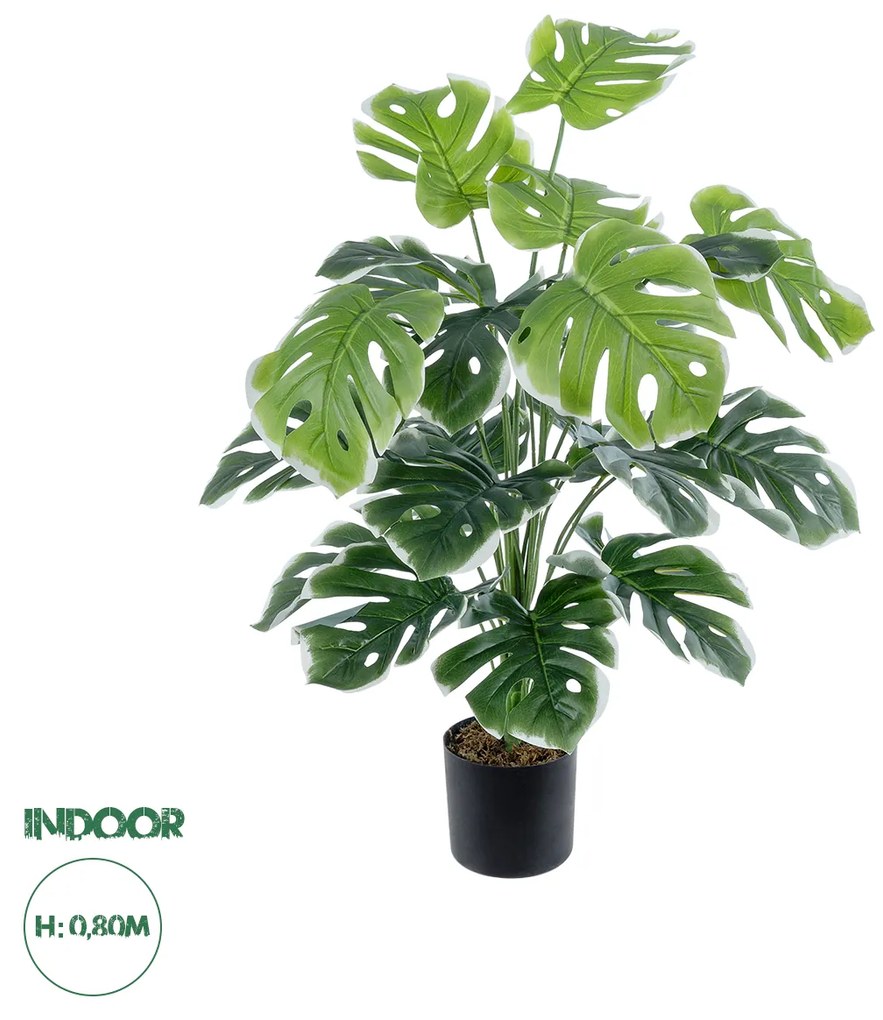 GloboStar® Artificial Garden MONSTERA 20924 Διακοσμητικό Φυτό Μονστέρα Υ80cm