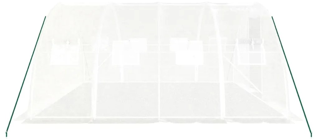 vidaXL Θερμοκήπιο Λευκό 16 μ² 4 x 4 x 2 μ. με Ατσάλινο Πλαίσιο