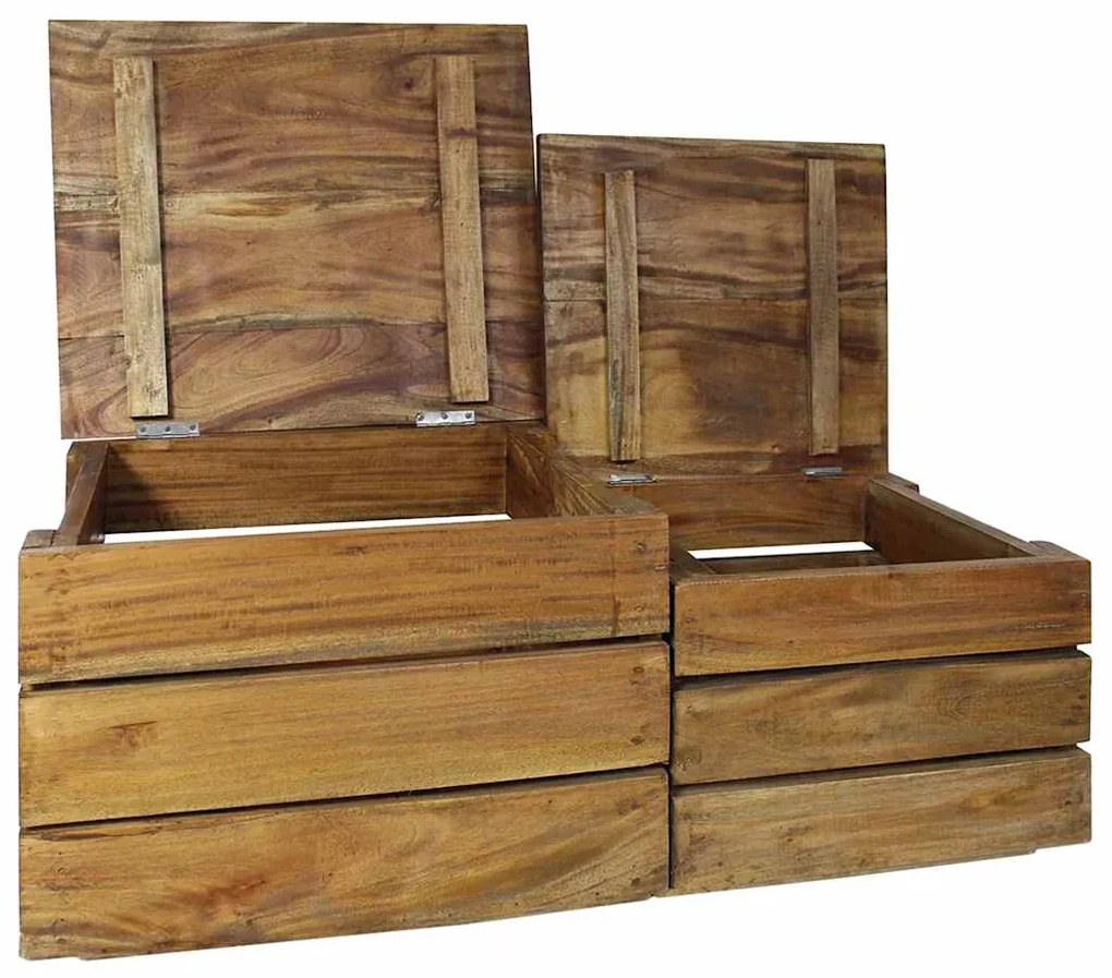 vidaXL Σετ Κουτιά Αποθήκευσης 2 τεμ. από Μασίφ Ξύλο Μαόνι