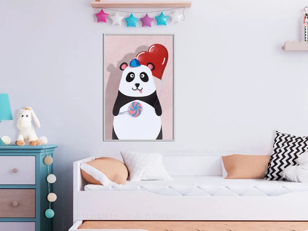 Αφίσα - Happy Panda - 30x45 - Μαύρο - Χωρίς πασπαρτού