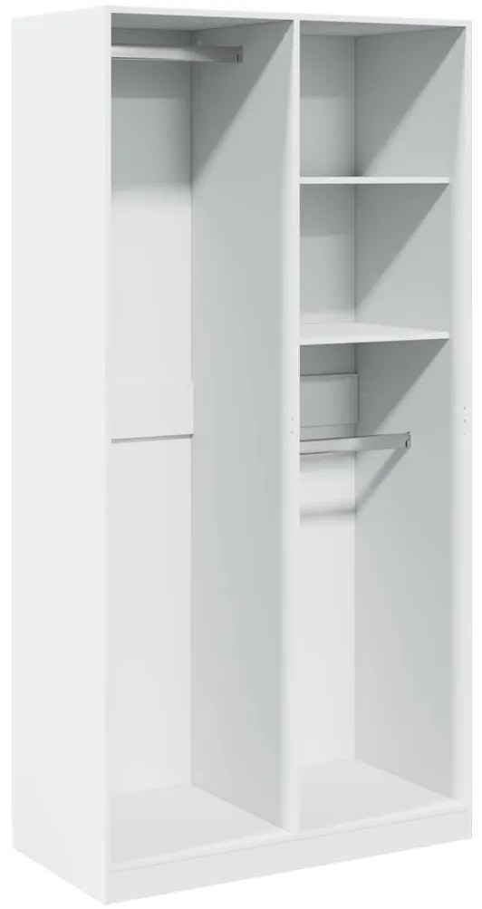 vidaXL Ντουλάπα Λευκή 100x50x200 εκ. από Επεξεργασμένο Ξύλο