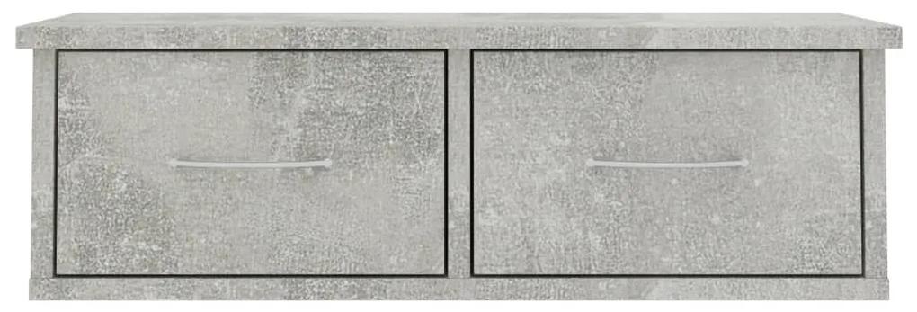 Ράφι Τοίχου με Συρτάρια Γκρι Σκυροδ. 60x26x18,5 εκ. Μοριοσανίδα - Γκρι