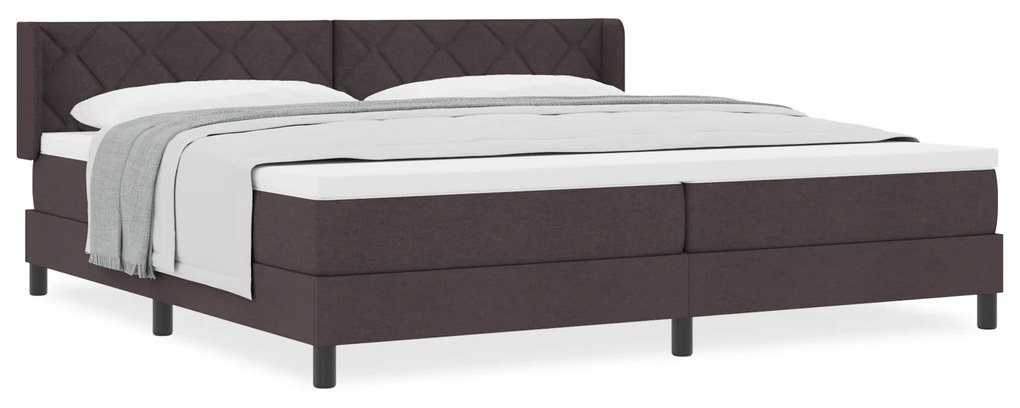 vidaXL Κρεβάτι με ελατήρια Σκούρο Καφέ 200 x 200 cm Ύφασμα και αφρός